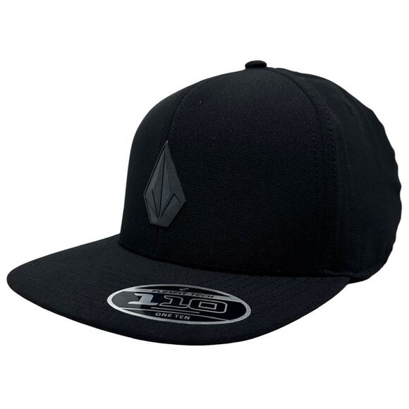 Volcom Men's Hat Stone FlexFit Tech 110 Snapback Cap in Black - Picture 1 of 5